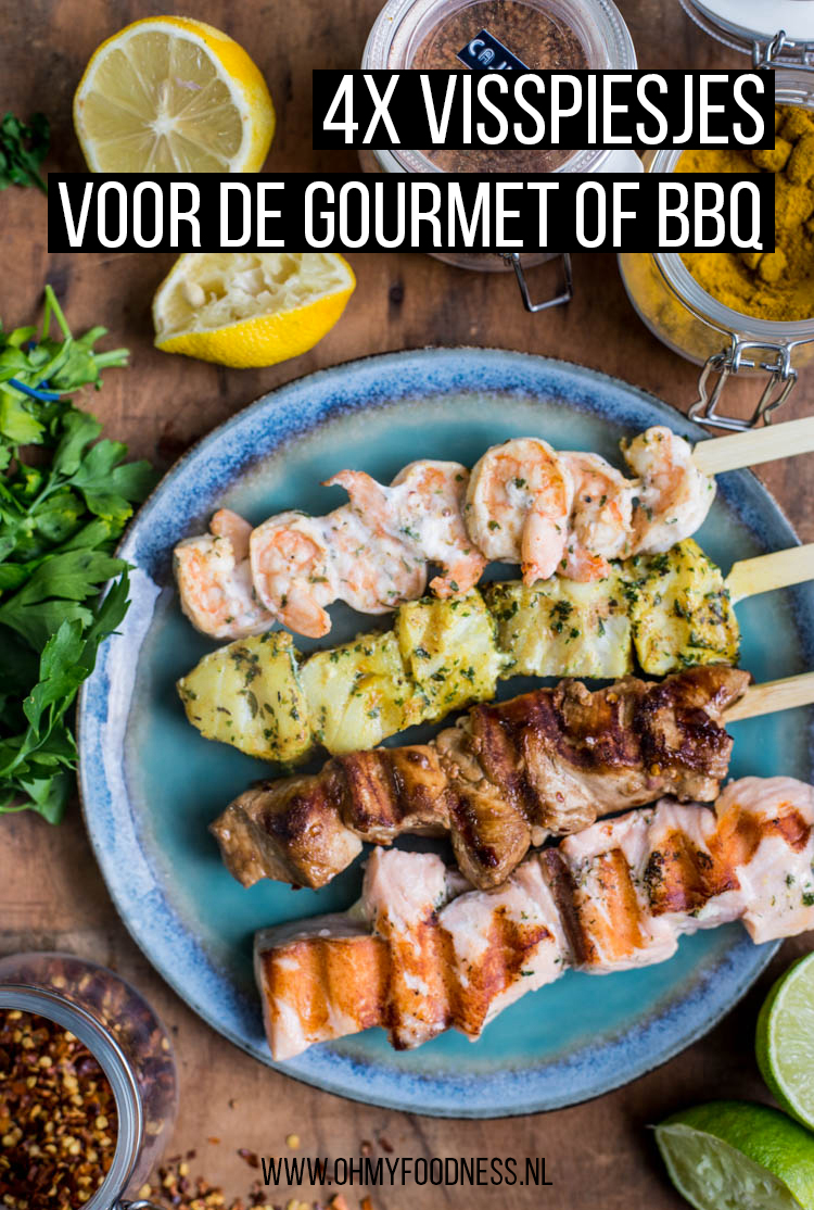 4x visspiesjes voor gourmet of bbq