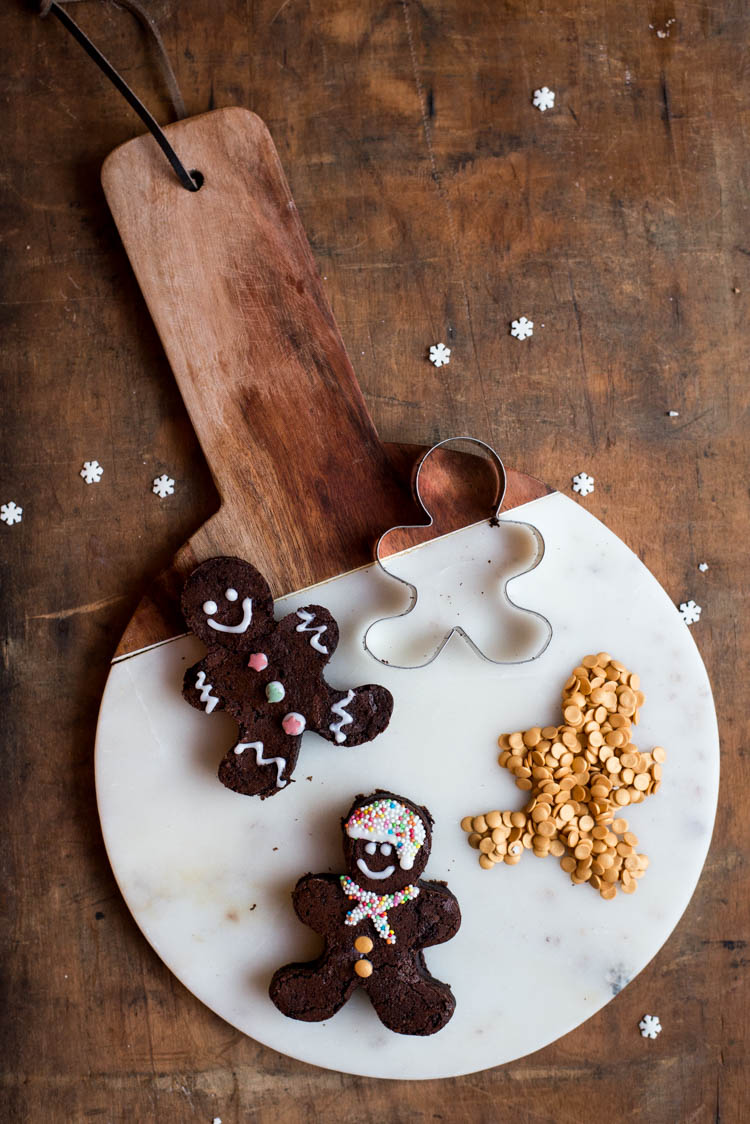 Gingerbread man brownies