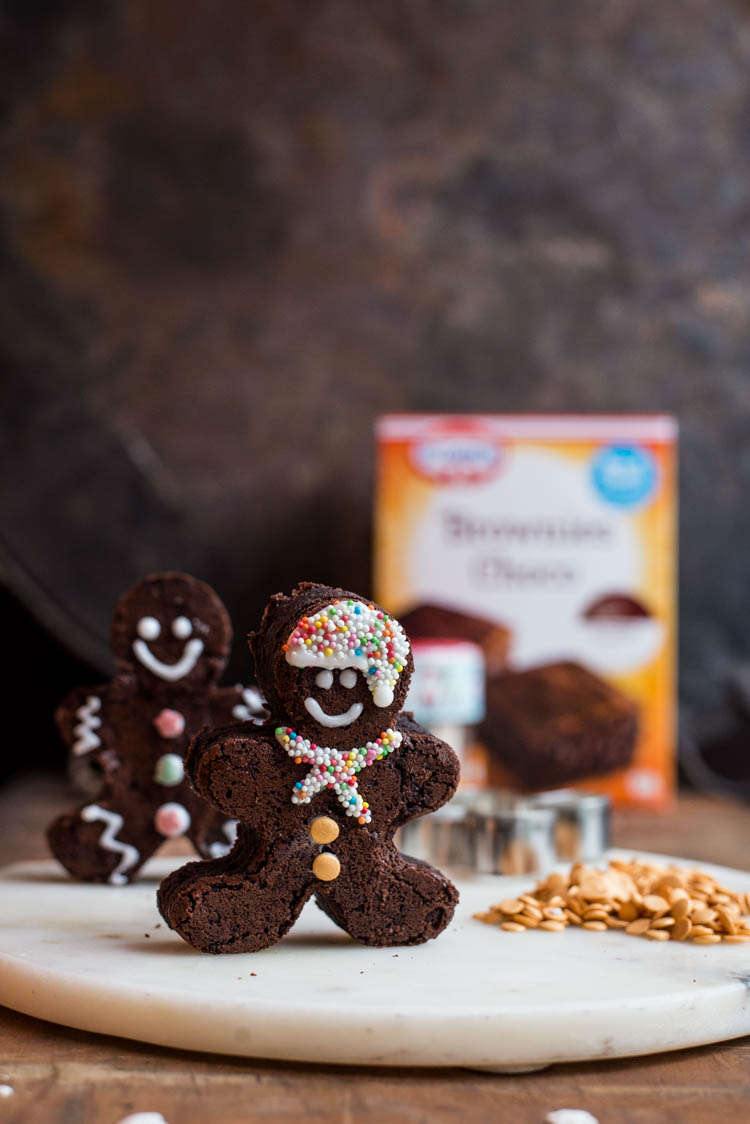 Gingerbread man brownies