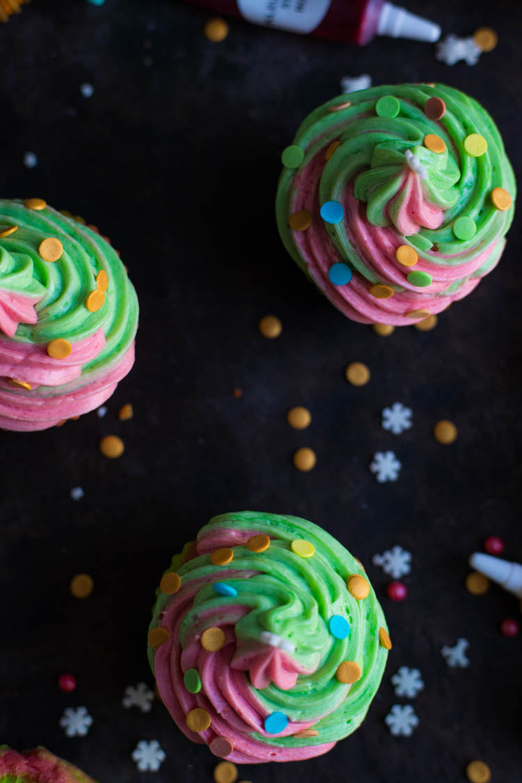 Vrolijke kerstcupcakes