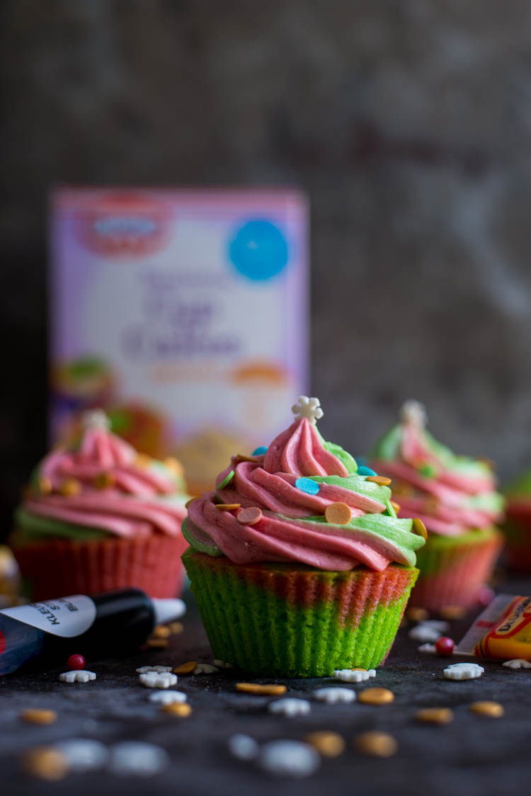 Vrolijke kerstcupcakes