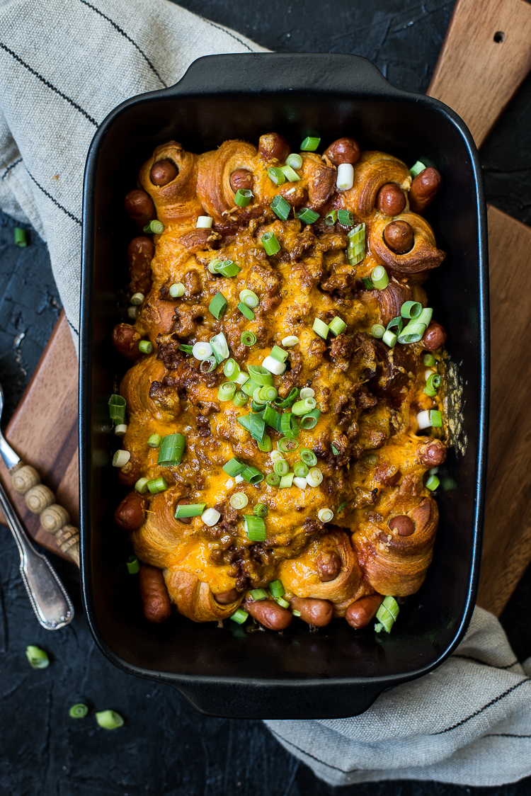 Chili hotdogs uit de oven
