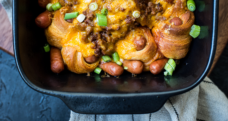 Chili hotdogs uit de oven