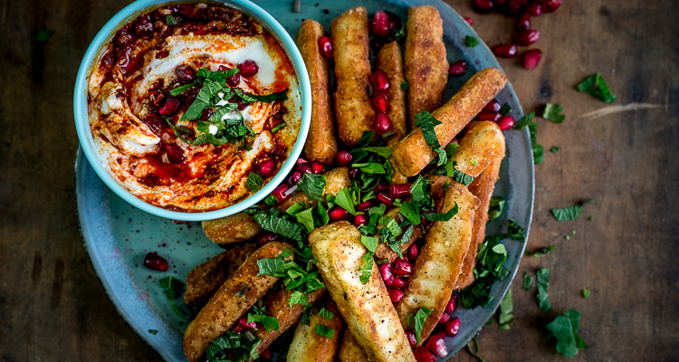 Kaasfrietjes van halloumi