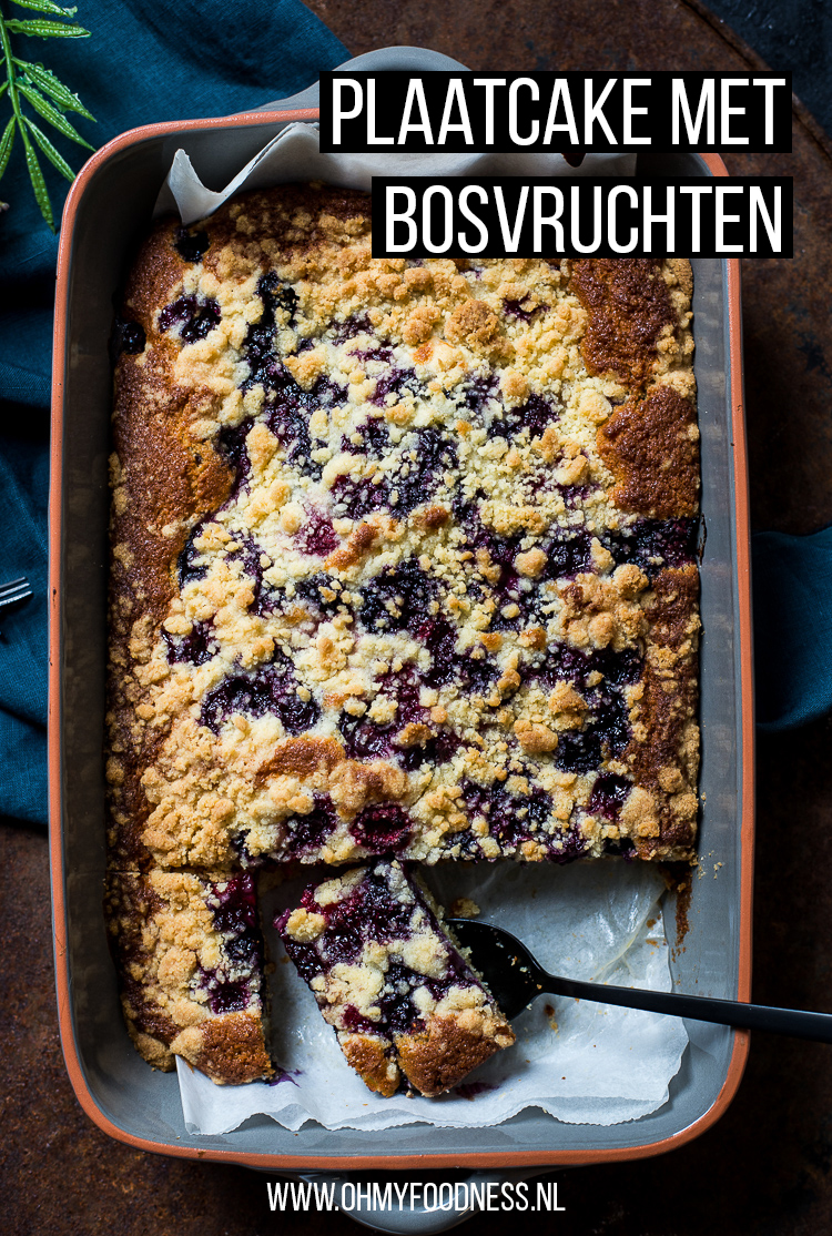 Plaatcake met bosvruchten