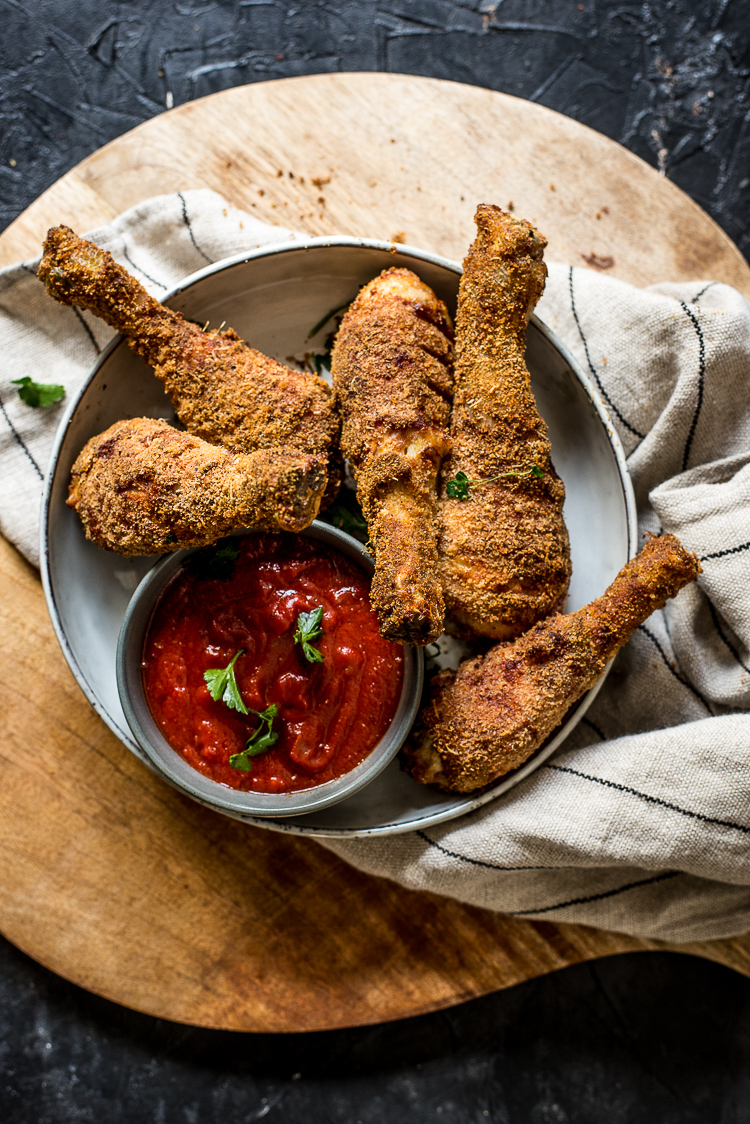 Krokante Bacon & Parmezaan drumsticks uit de oven