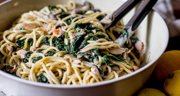 Spaghetti zalm florentine