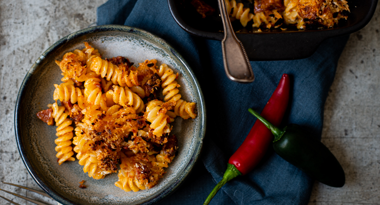 Jalapeno Mac & Cheese met chorizo