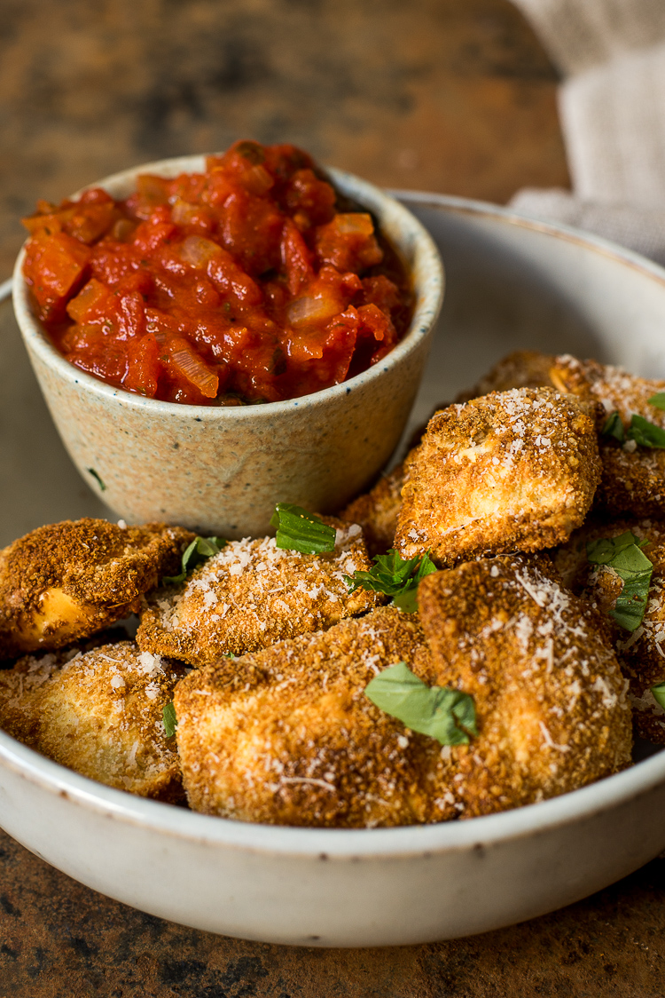 Krokante ravioli uit de Airfryer