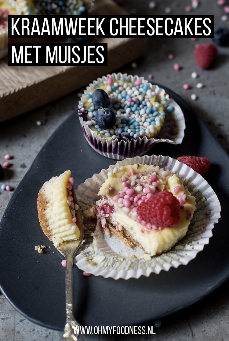 Kraamweek cheesecakes met muisjes