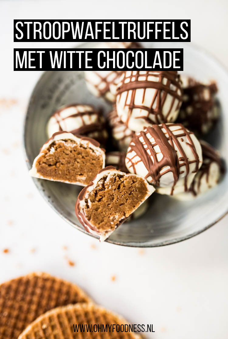 Stroopwafeltruffels met witte chocolade