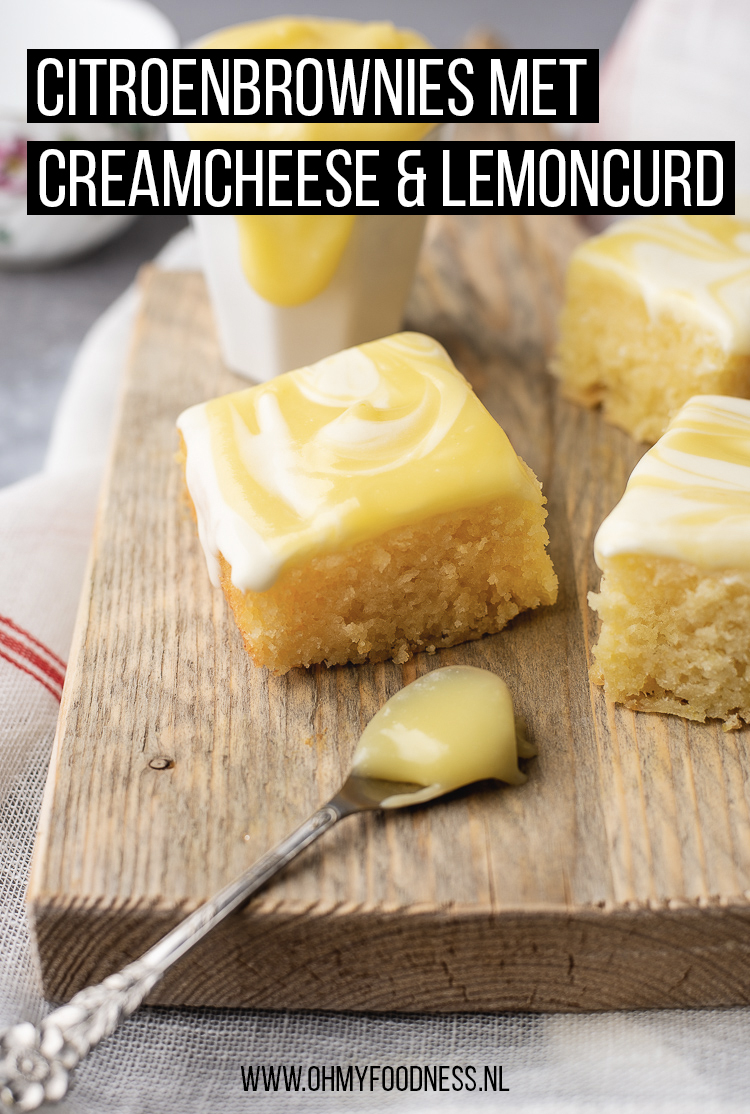 Citroenbrownies met creamcheese en lemoncurd