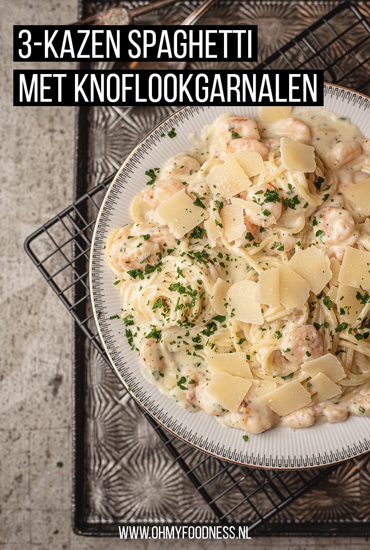 3-kazen spaghetti met knoflookgarnalen