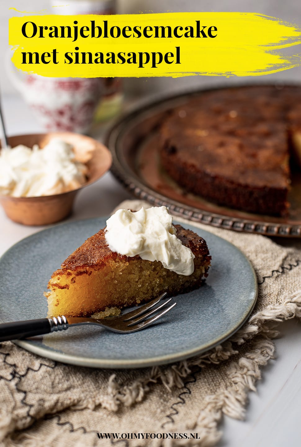 Oranjebloesemcake met sinaasappel